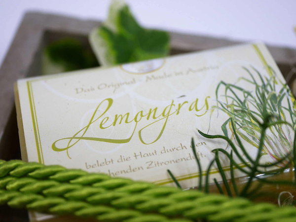 Duftöl Lemongras - Geschenkvariation mit Schafmilchseife Lemongras